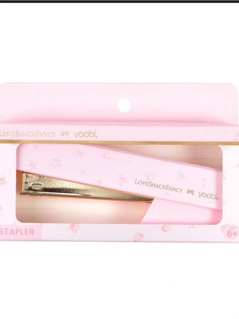 LoveShackFancy X Target Yoobi Pink Stapler and Tape Dispenser Set